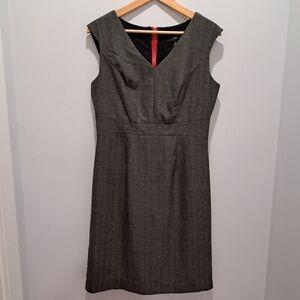 Mossimo Charcoal Sleeveless Corporate Dress With Contrast Zipper Womens 8